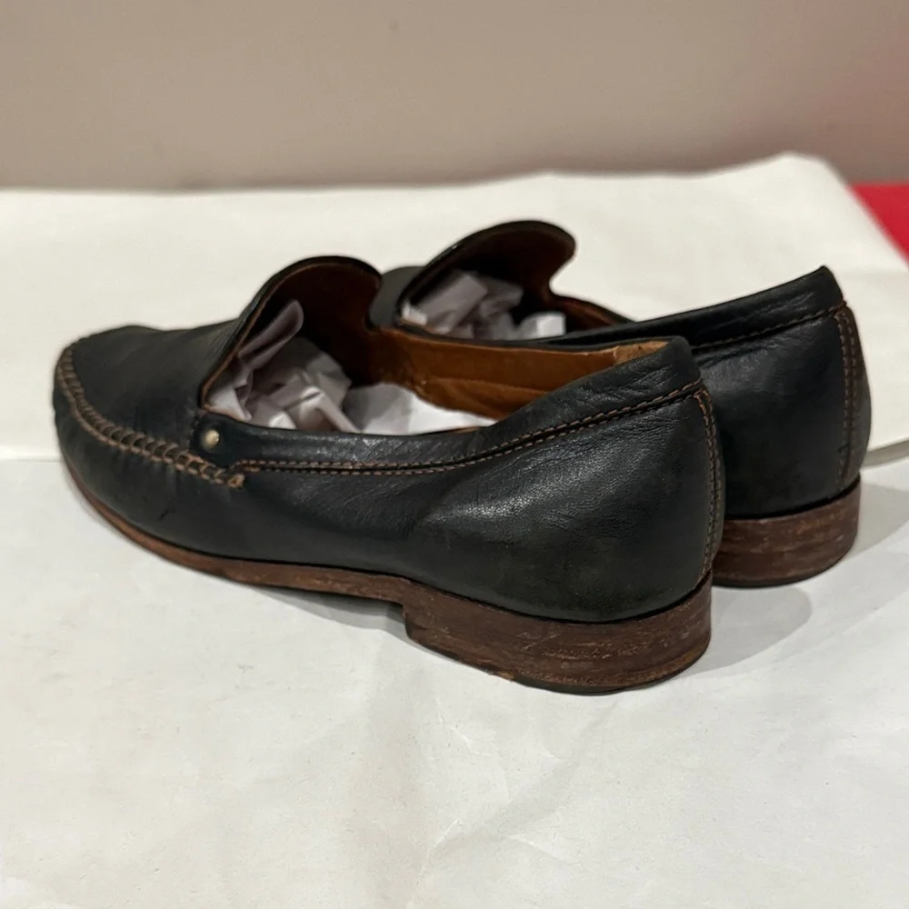 Trask Black Leather Loafers